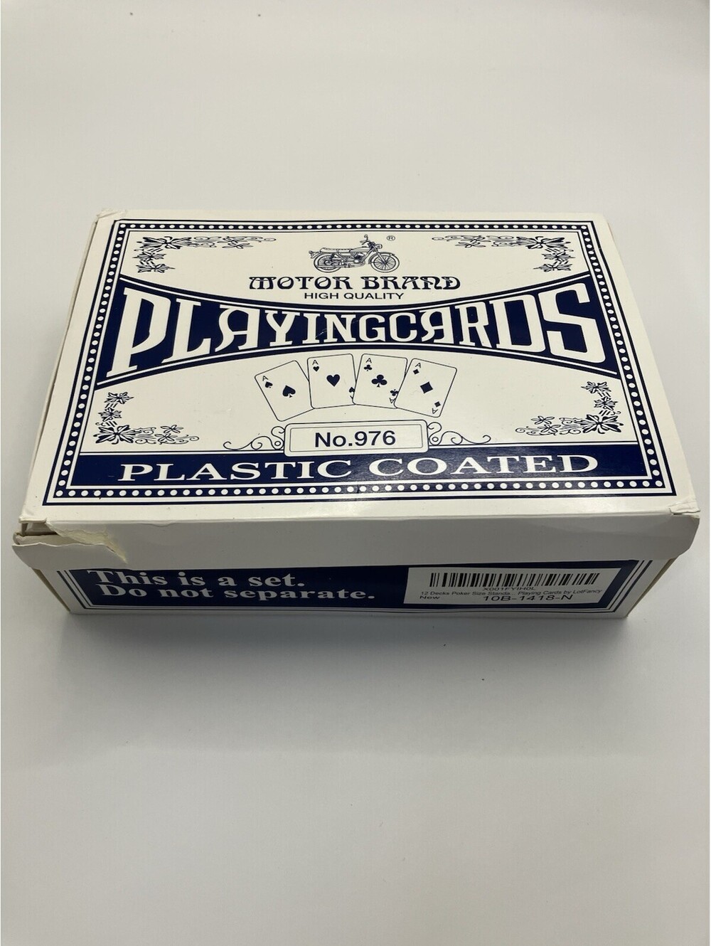 Sealed Case of 12 Motor Brand Playing Cards No. 976 Plastic Coated - Red Blue